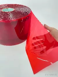 ПВХ завеса рулон полупрозрачная красная 2x200 (50м)